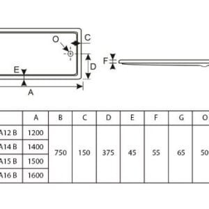Receptaculo Ferrum 150x75x5 RA15 B Acri