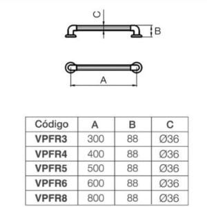 L.Espacio Barral Fijo Recto 30Cm VPFR3 B